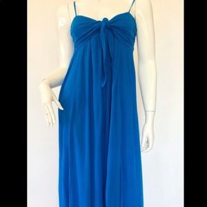 Free People Beach Sun Ruffle Blue Maxi Dress